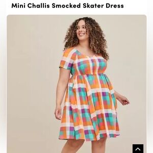 Torrid colorful smocked skater dress